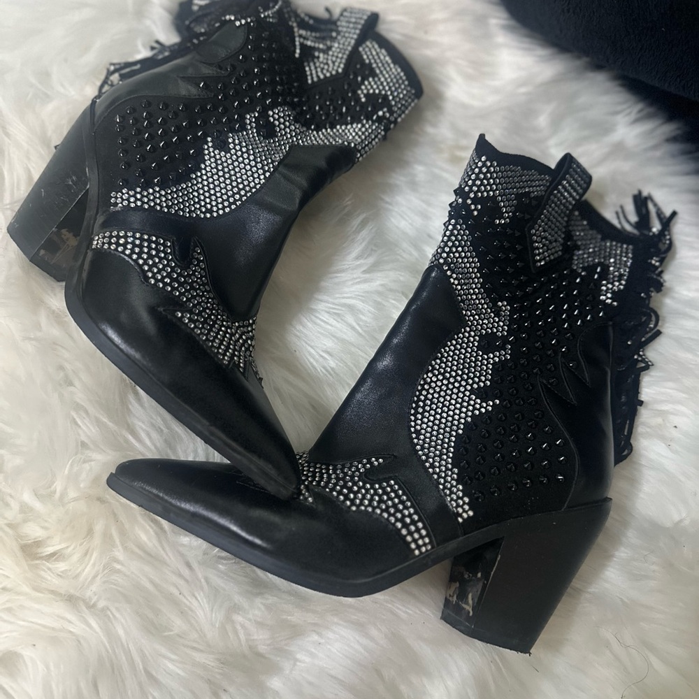 Black Studded Ankle Boots